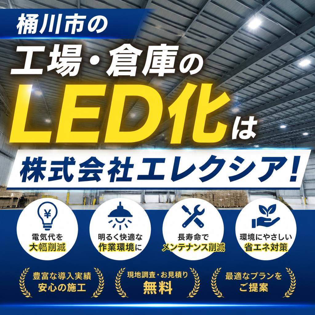 桶川市の工場・倉庫のLED化は株式会社エレクシア！
