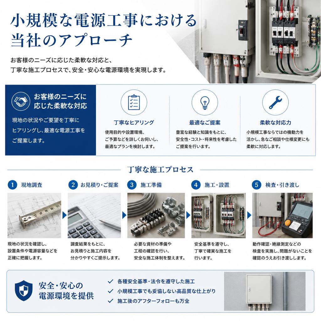 1箇所の電源増設に最適な施工
