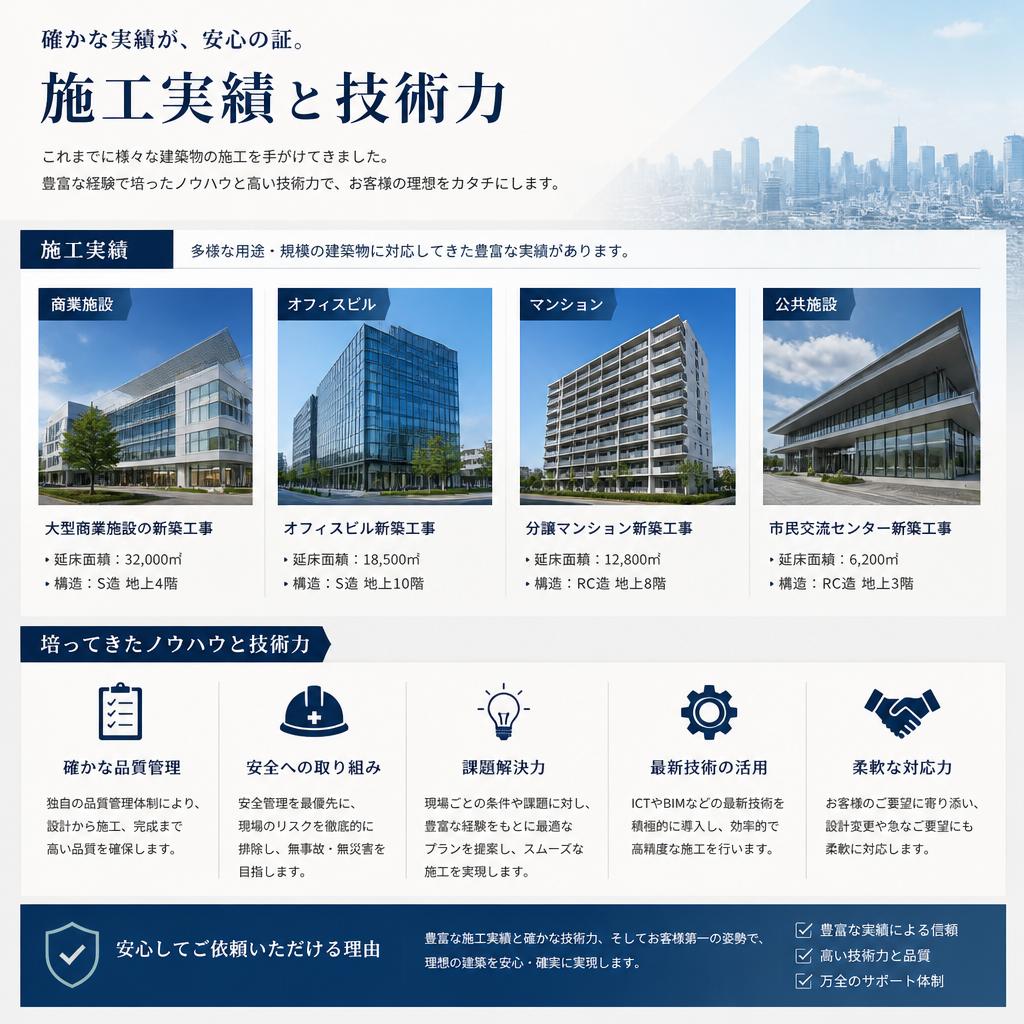 豊富な実績で信頼の施工