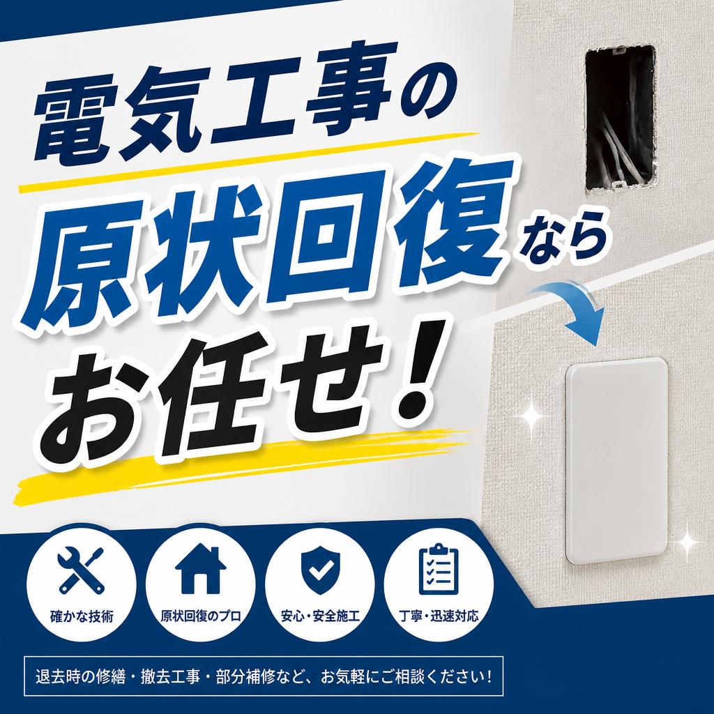 桶川市｜電気工事の原状回復ならお任せ！