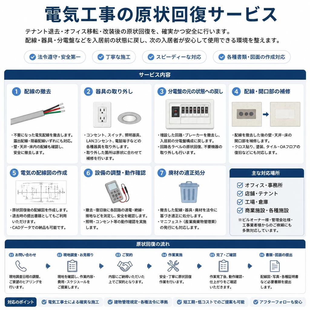 原状回復にはどんな工事が含まれる？