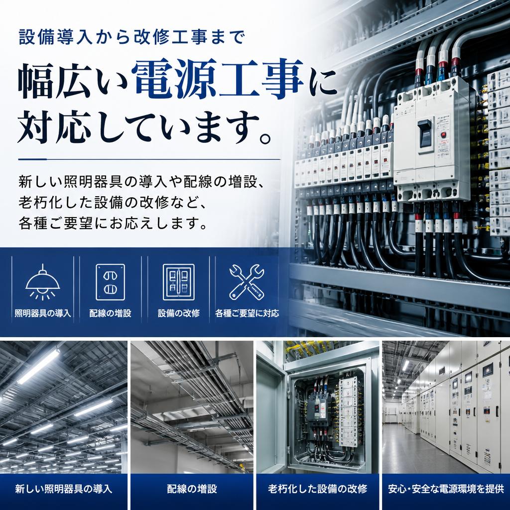 多岐にわたる電源工事のご提案