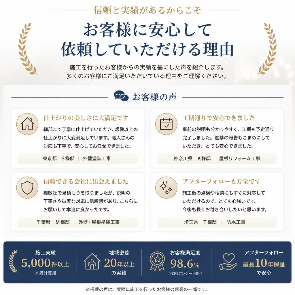 お客様の声と実績