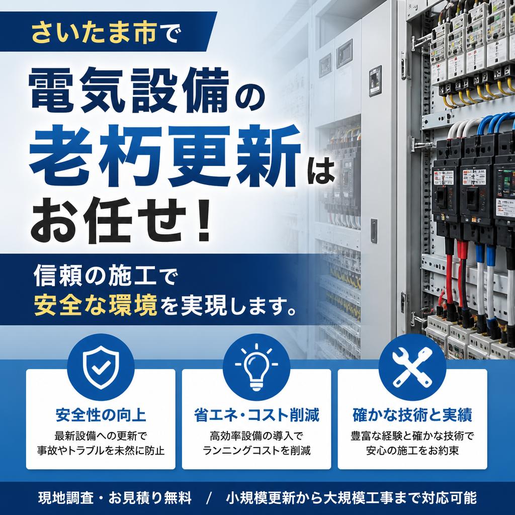 さいたま市で電気設備の老朽更新はお任せ！信頼の施工で安全な環境を実現します。