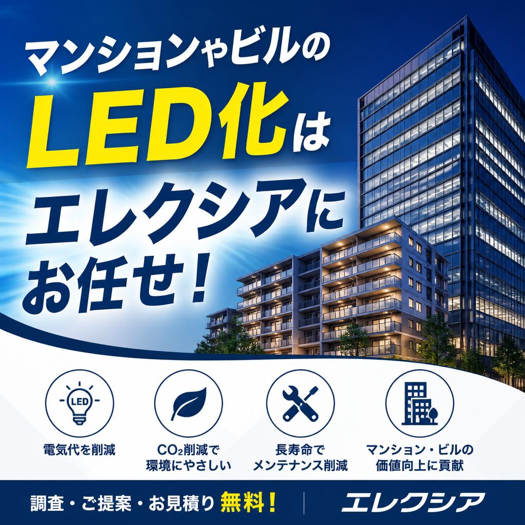 桶川市｜マンションやビルのLED化はエレクシアにお任せ！