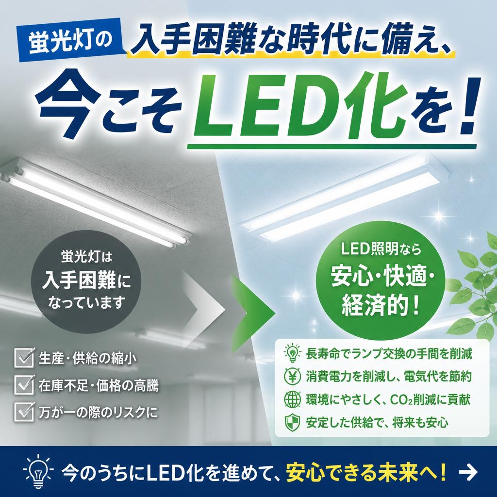 蛍光灯の入手困難な時代に備え、今こそLED化を！