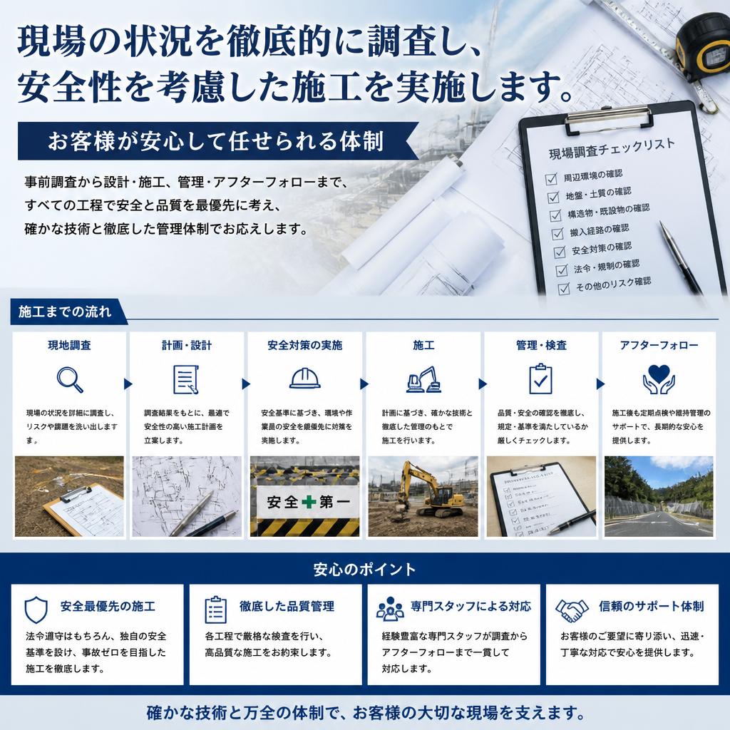 安全性を重視した施工