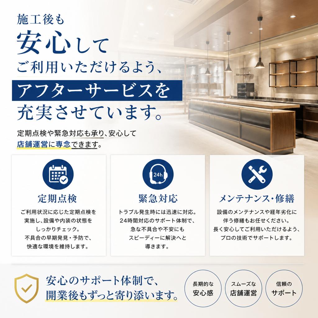 アフターサービスで安心サポート