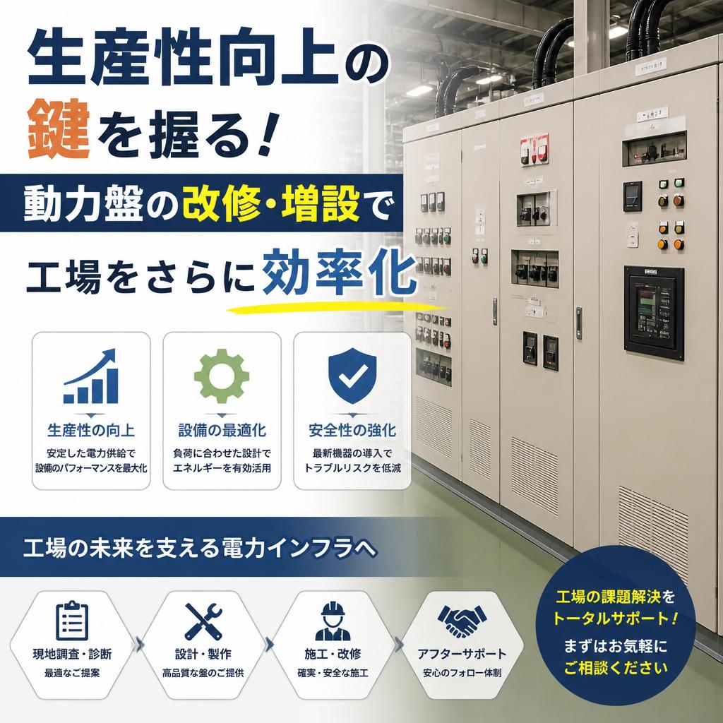生産性向上の鍵を握る！動力盤の改修・増設で工場をさらに効率化