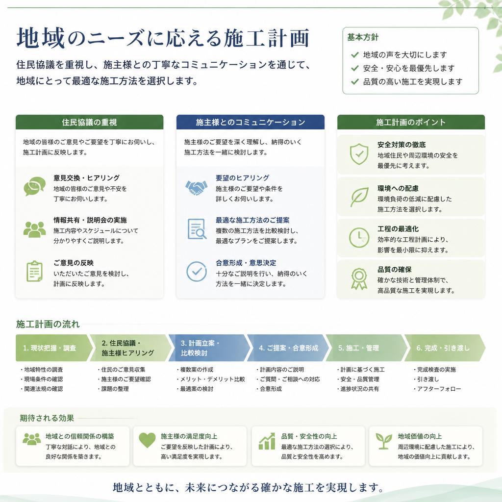 住民協議を重視した施工計画