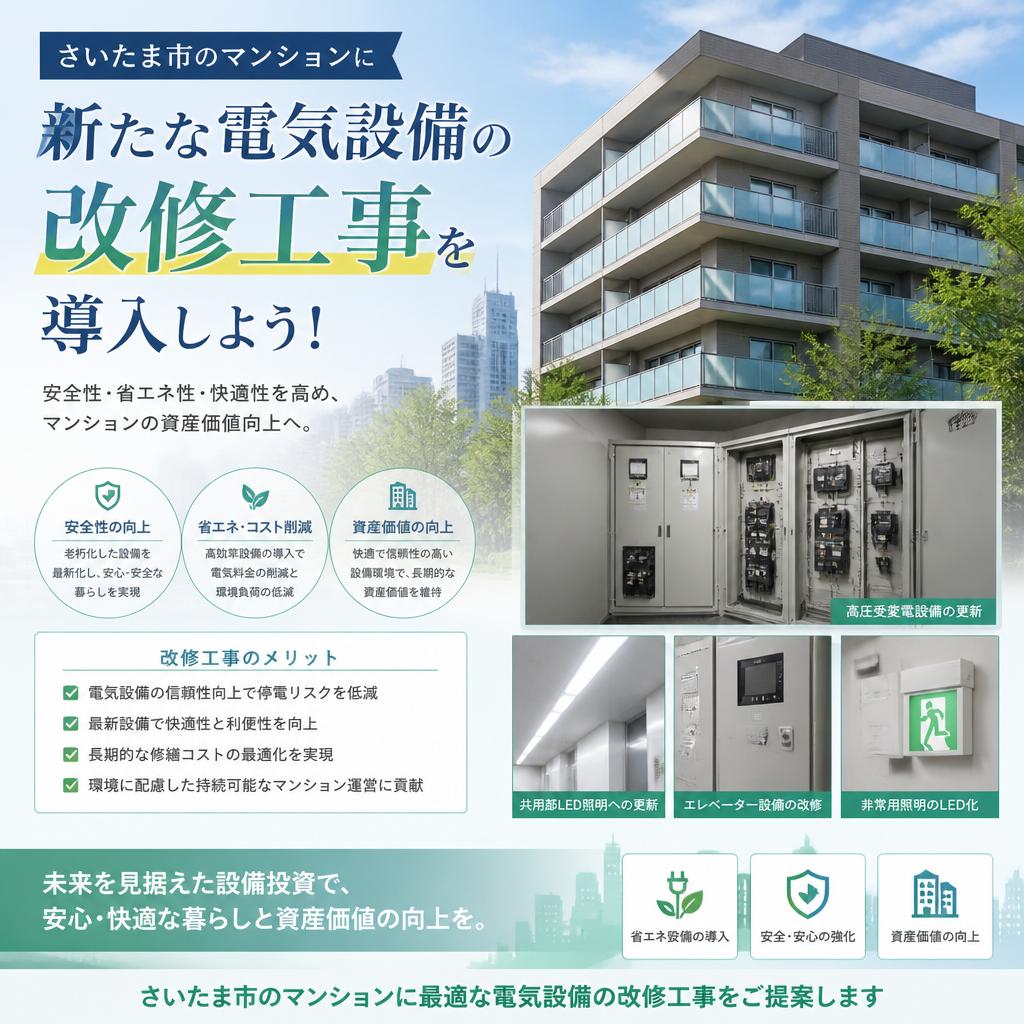 さいたま市のマンションに新たな電気設備の改修工事を導入しよう！