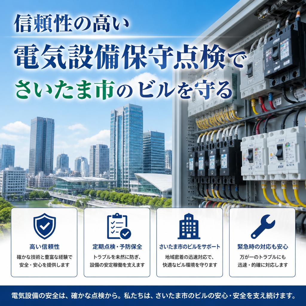 信頼性の高い電気設備保守点検でさいたま市のビルを守る