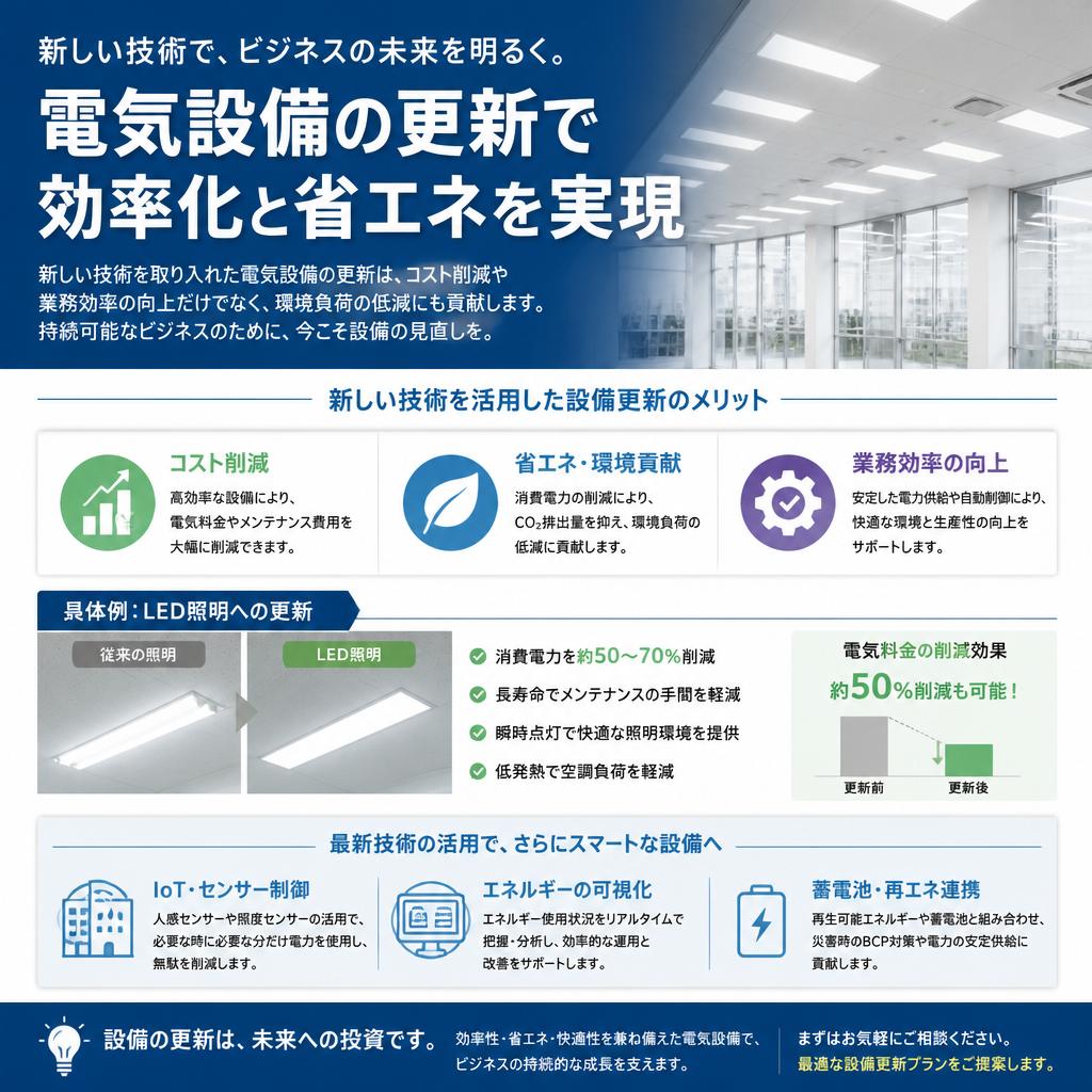 最新技術を活用した電気設備の更新