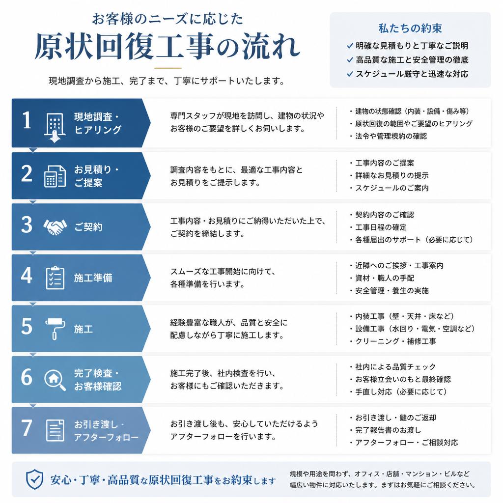 当社の原状回復工事の流れ