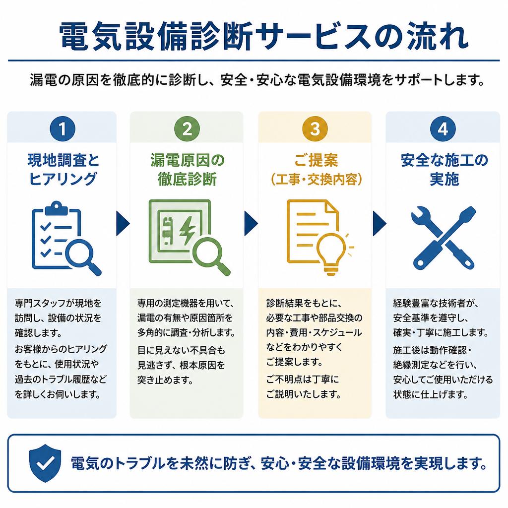 電気設備診断サービスの流れ