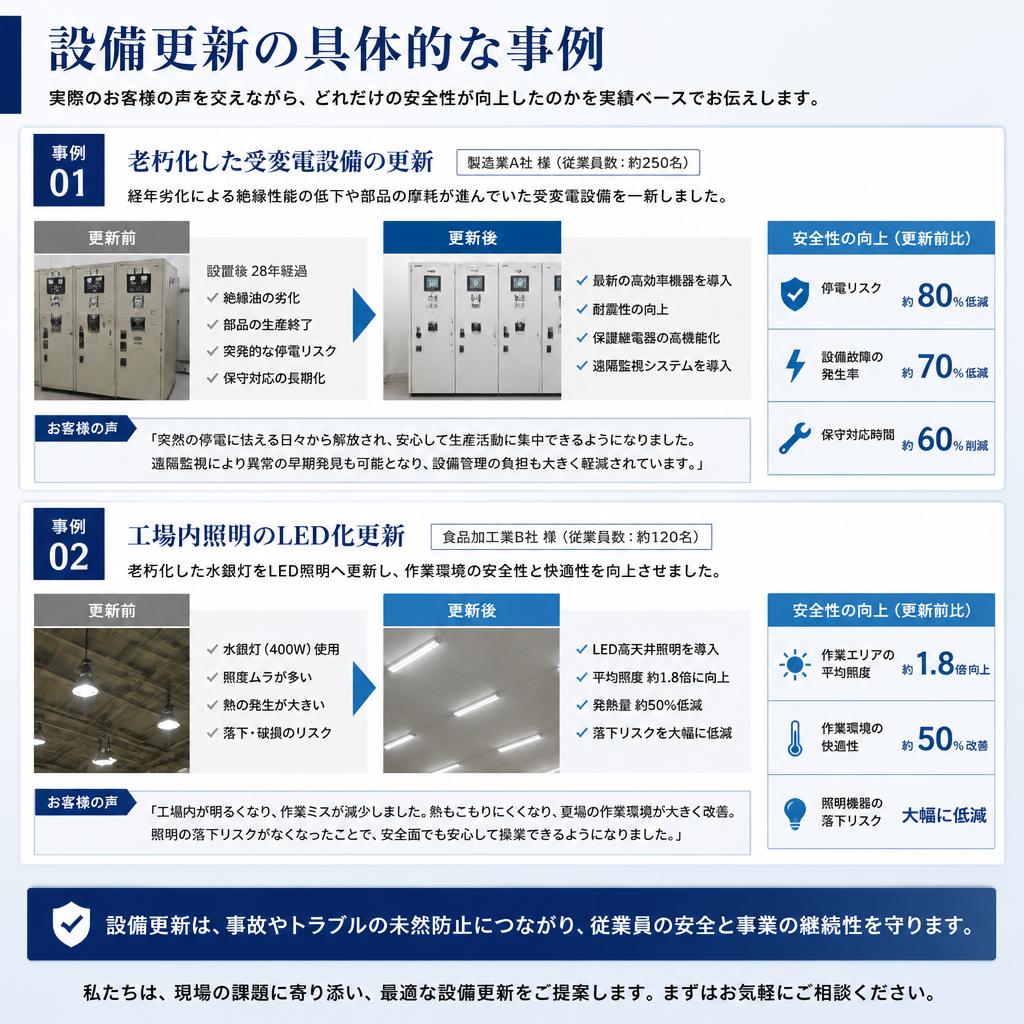 事例紹介：成功した設備更新