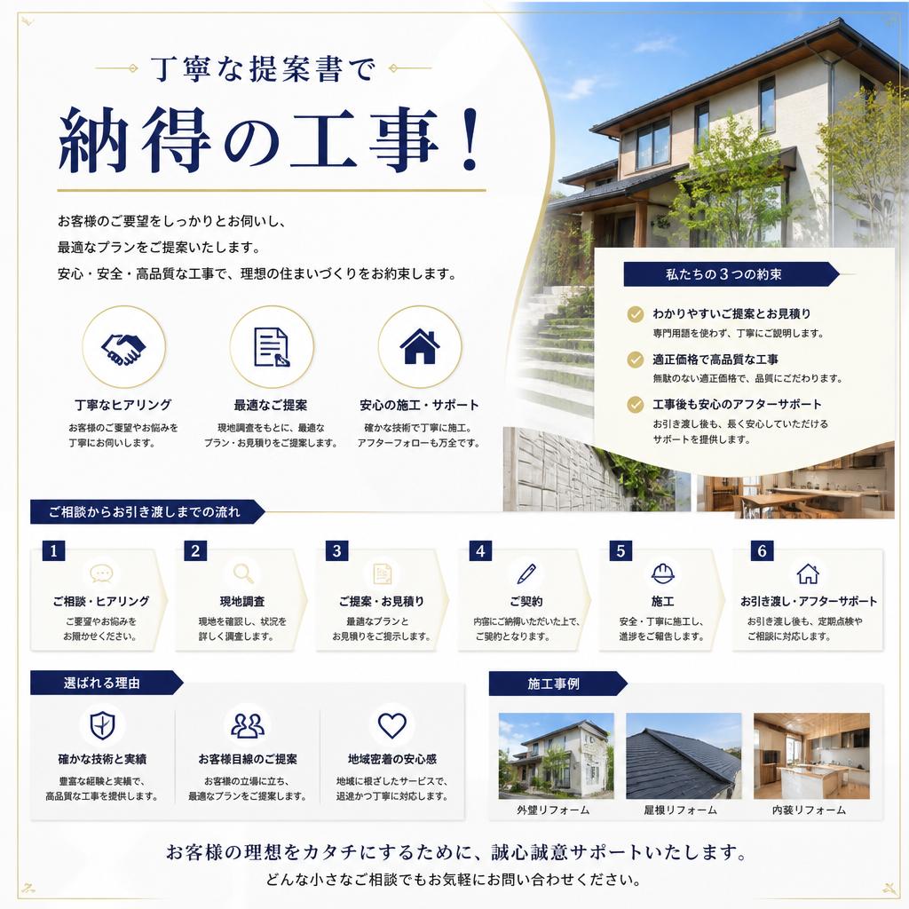 丁寧な提案書で納得の工事！