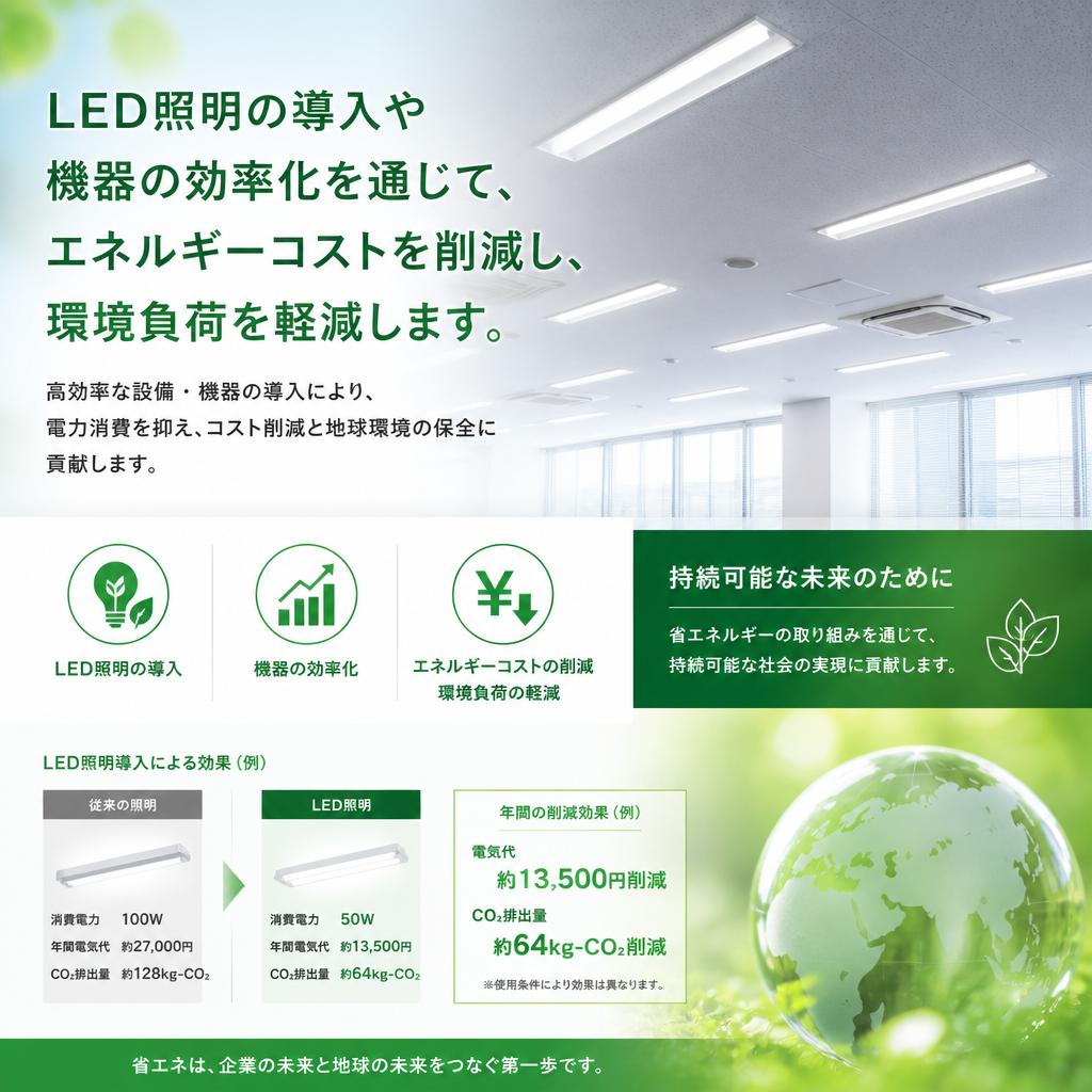 省エネ対策でコスト削減