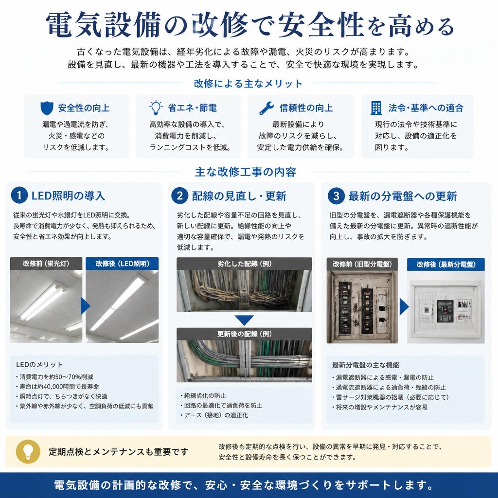 安全性を充実させる電気設備の改修提案