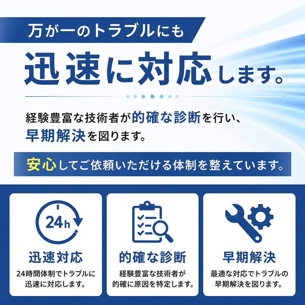 トラブルシューティングの専門家が対応