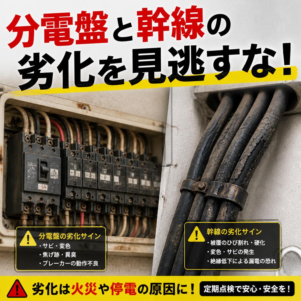 分電盤と幹線の劣化を見逃すな！