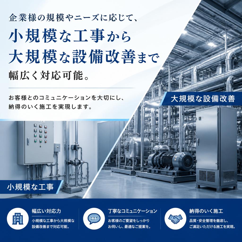 小規模から大規模まで対応