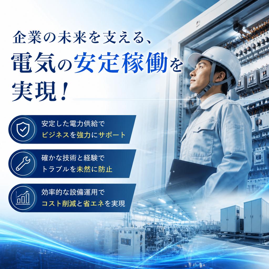 企業の未来を支える、電気の安定稼働を実現！