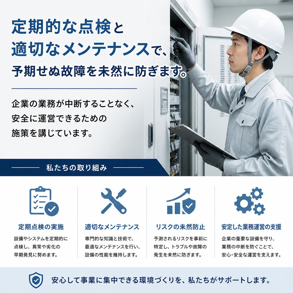 点検とメンテナンスで防ぐ故障リスク