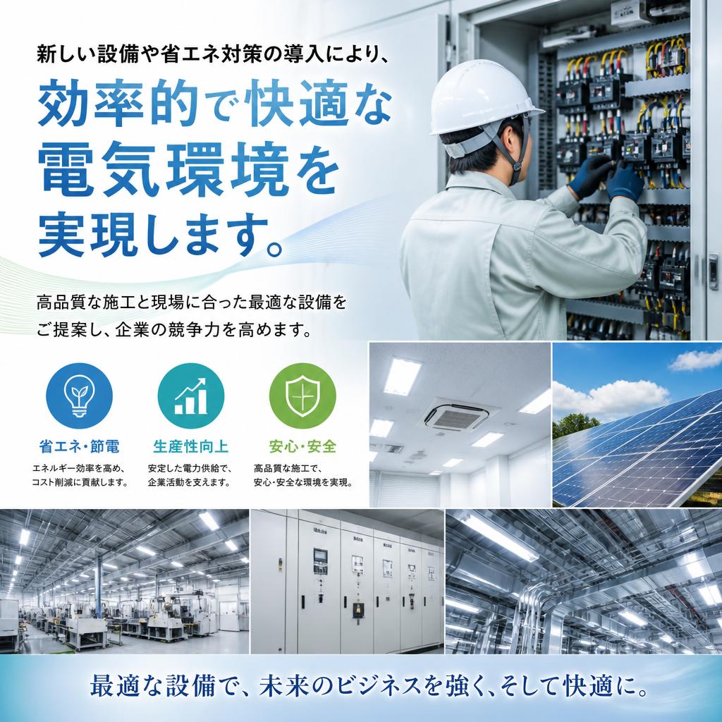 最新設備による快適な電気環境の提供