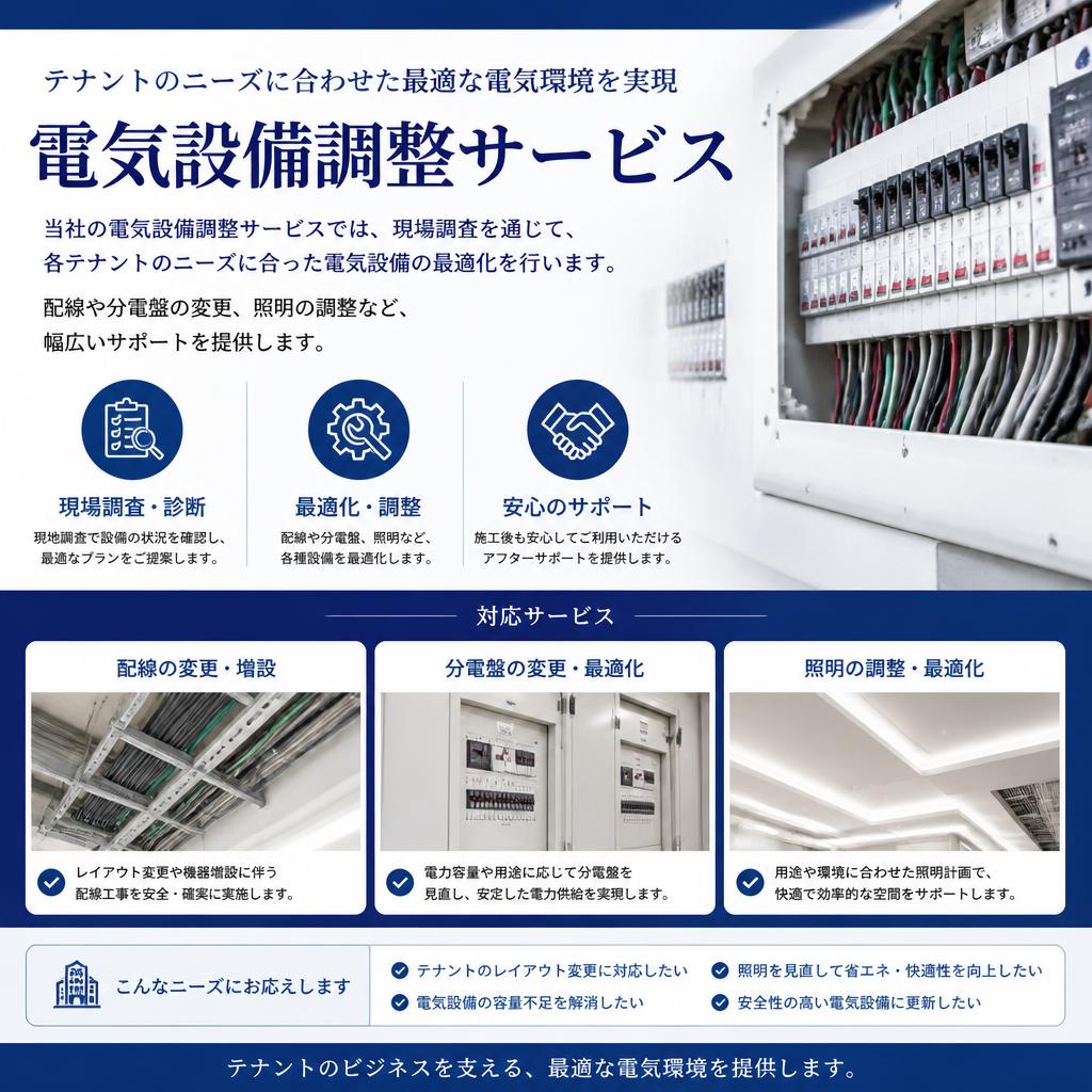 電気設備調整サービスの特徴