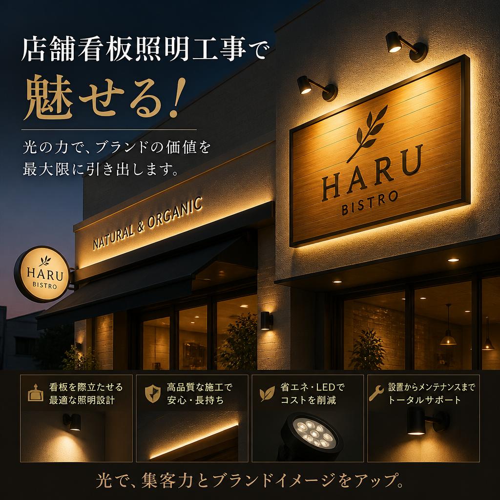 店舗看板照明工事で魅せる！