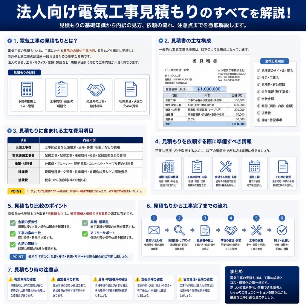 法人向け電気工事見積もりのすべてを解説！