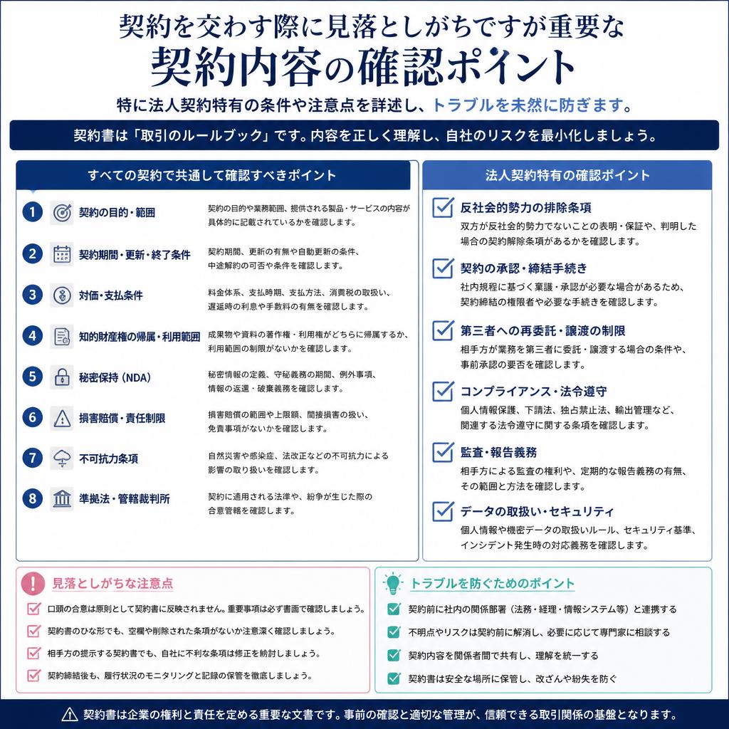 契約内容の確認ポイント