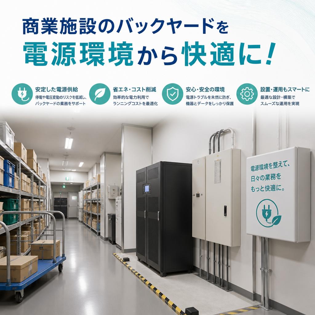 商業施設のバックヤードを電源環境から快適に！