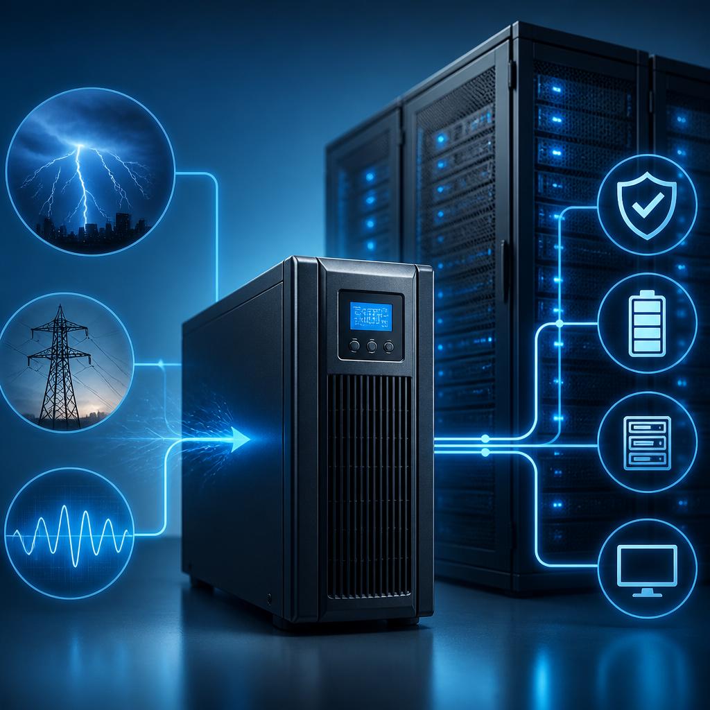 2. UPSシステムで電力を安定供給